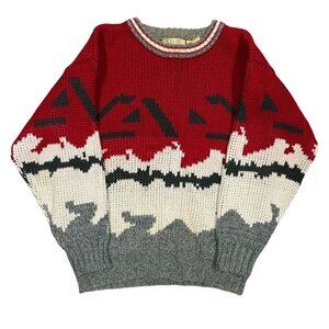 Vintage 80s Club International Mountain Chunky Knit Sweater Small